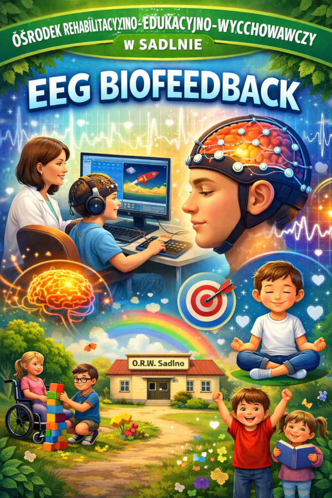 Na rysunku Dzieci w tracie badania aparaturą biofeedback